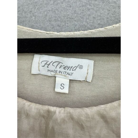 H Trend Made in Italy Womens Blue Cream Ombré Dye Oversized Blouse Top Small - Picture 5 of 8